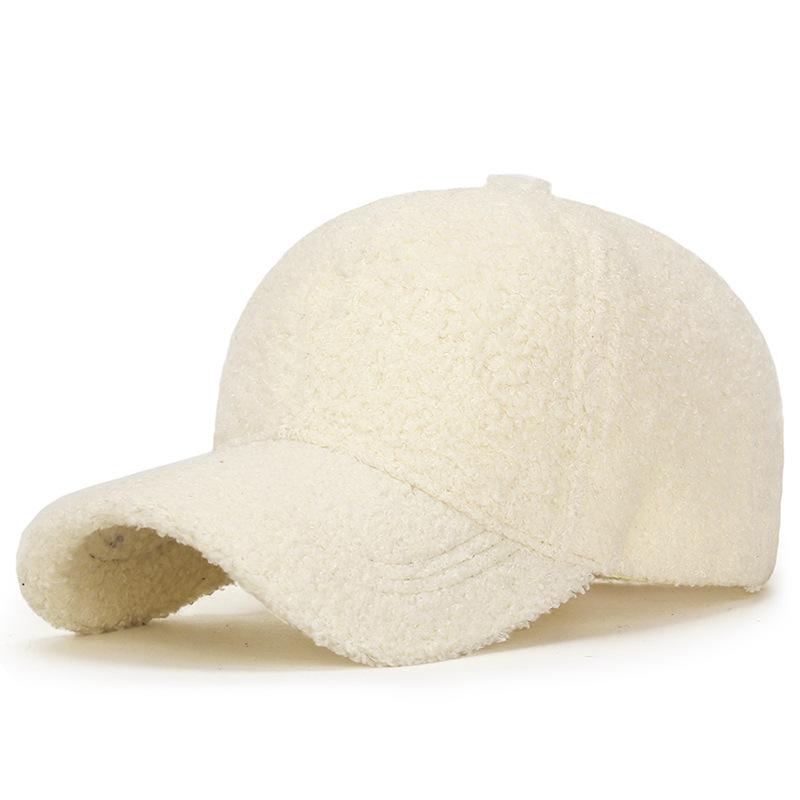 Осенне-зимняя однотонная легкая кепка из овечьей шерсти, теплая флисовая кепка с плюшевым лицом, мужская и женская бейсболка с жестким верхом