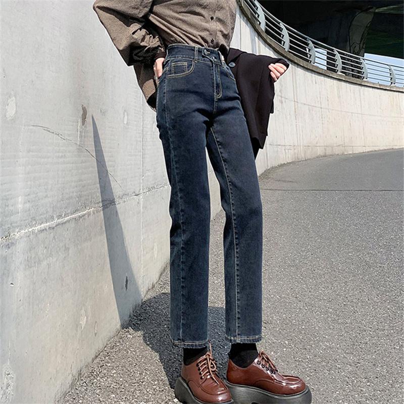 Новые осенне-зимние корейские свободные тонкие универсальные брюки с высокой талией для отдыха, женские эластичные винтажные прямые брюки, уличная одежда