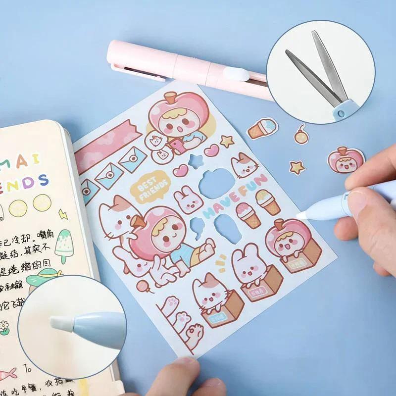 1 шт. Складные ножницы для карандашей, журнальный резак для бумаги, студенческий мини-нож для экспресс-доставки, канцелярские принадлежности, новые