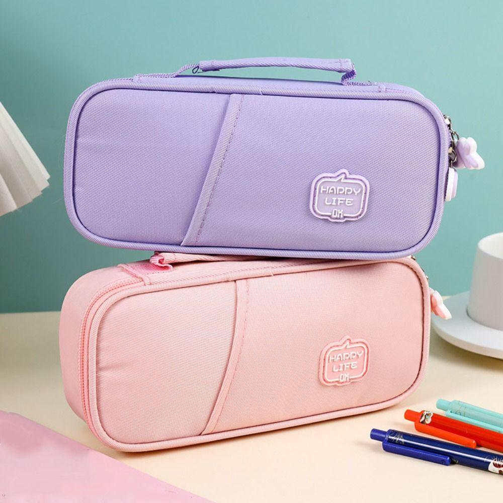 Pen Slot Students Pen Bag Large Capacity Stationery Storage Pouch Simple Pencil Cases  Office