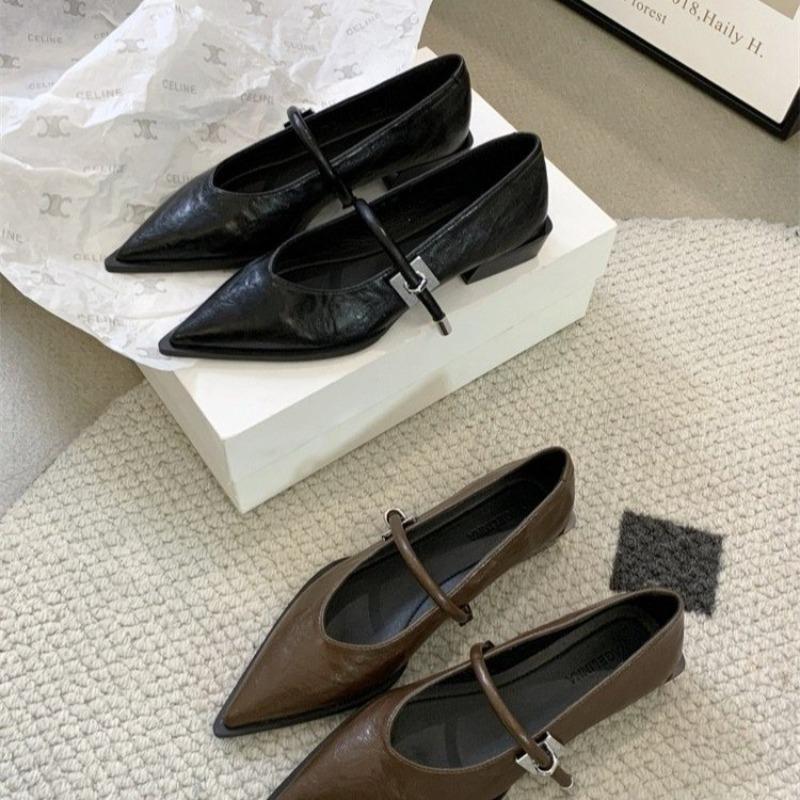 Fashion New Style Women's Spring Autumn Pointed Toe Women Pumps Fashion Shallow Low Heel Shoes Ladies Street Style Mary Jane Shoes