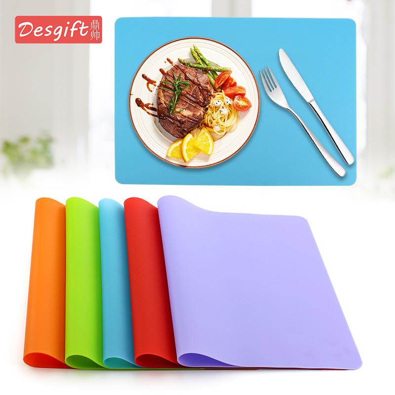 Силиконовая подставка для пищевых продуктов 40*30 см, сплошная цветная подставка для столовых приборов для детей начальной школы, термостойкая, водостойкая и маслостойкая подставка для столовых приборов