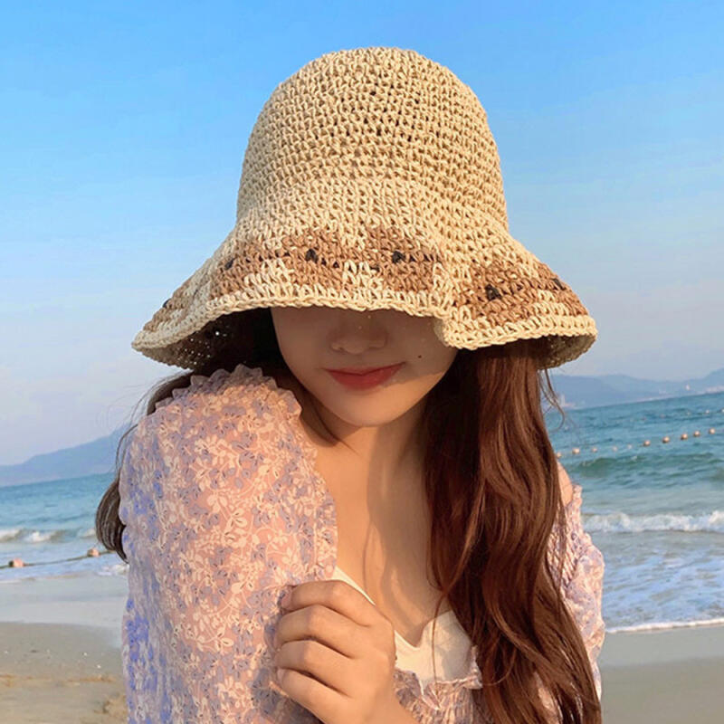 Lan rattan straw raffia hat floppy hat wide brim bucket hat