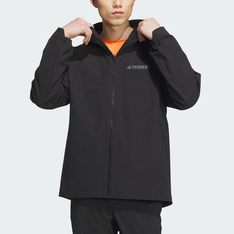 Adidas Jackets Men's Black Hooded Moderate Other IL9011