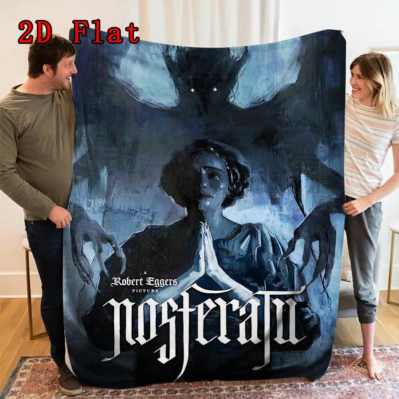 Nosferatu 2D Flat Pattern Flannel Blanket High quality All Seasons Warmth and Comfort Perfect for Christmas Gifts.DMT0925365