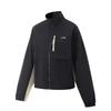 Comfortable Stand Collar Zipper Color Block Simple Fashion Loose Sports Jacket Women Jackets Black AFDV744-4