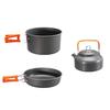 Alice in Miscellaneous Goods Cooker Set Solo 3 Piece Set Camping Cooker Set Aluminum Outdoor Cooker Set Disaster Prevention Compact Frying Pan