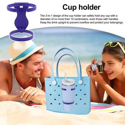 Подстаканник для сумки Bogg Bag, Регулируемый пластиковый держатель для бутылки с водой для пляжной сумки-тоут, Подставка для напитков 30/40 унций, Вставляемая