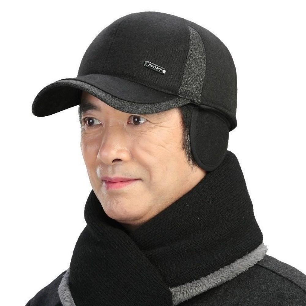 Утолщенные зимние кепки Snapback из твила хлопка, купольные, мужские, бейсболки с козырьком, с отворотом, защита ушей
