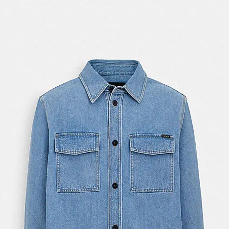 COACH SS24 Shirt Men's Light Indigo CM799-NIM