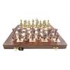 Chess Set With Brass Sculpted Pieces In Ancient Roman Style With 16" Wooden Folding Board, Pack Of 1, Multi For 4 Years And Up, Big Kid