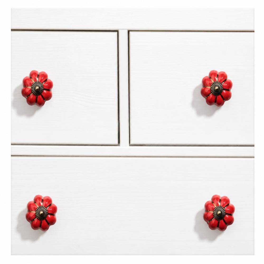 8pcs Single Hole Drawer Door Pulls Pumpkin Design Cabinet Pull Handles Pumpkin Shape Knobs  Drawer