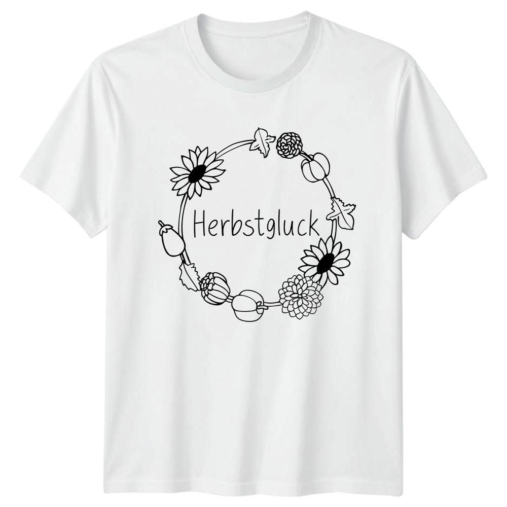 Herbstgluck Unisexs TShirt Autumn Floral Seasons Birthday Gift For Her