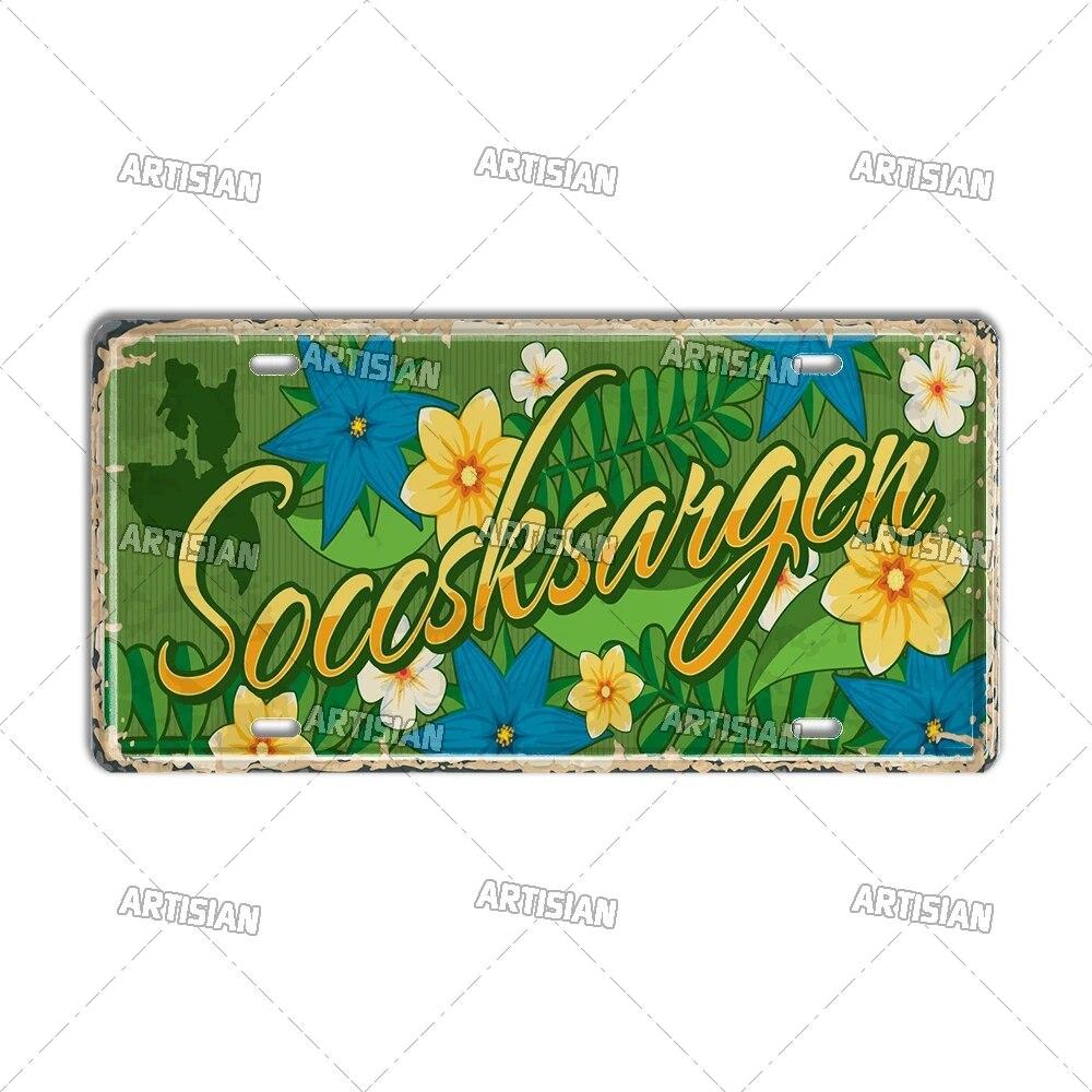 Artisian PHILIPPINES Malaysian License Plate City Metal Sign Landmark Decorative Vehicle Plate Wall Decor Garage Bar Pub Club