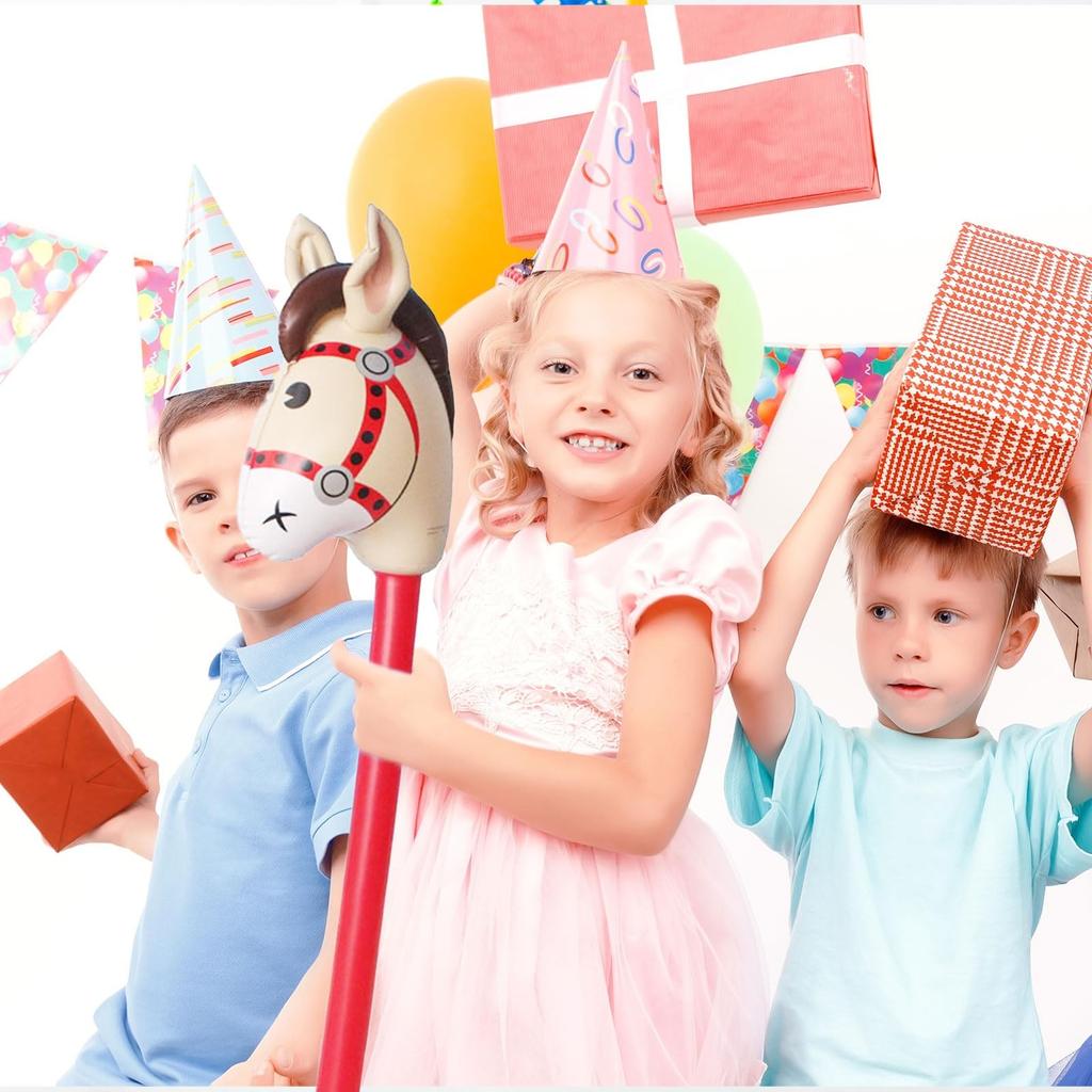 Надувная голова лошади на палочке, костюм лошади, пони/вестерн, ковбой/лошадь, детский душ, украшения для дня рождения, сувениры, 37 дюймов