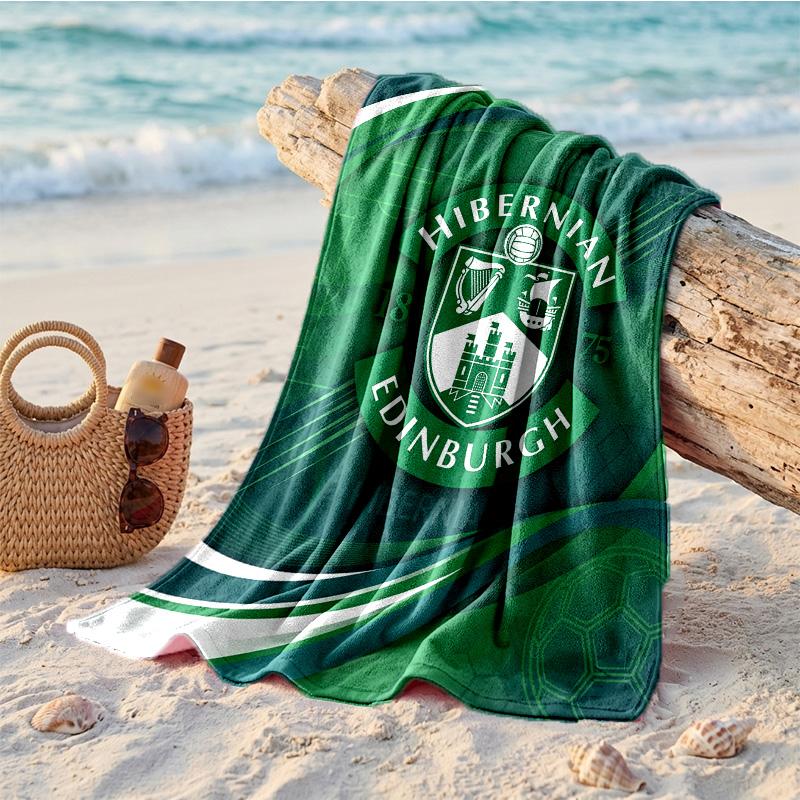 Hibernian FC Print Microfiber Beach Towel Quick Dry Absorbent Large Towel For Beach Swimming Travel