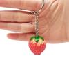 Cute Simulation Strawberry Keychain Lovely Fruit Keyring Car Key Holder For Women Girl Bag Pendant Decoration