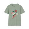 Unisex Softstyle T-Shirt Santa Juggling Gifts Brush Strokes Christmas Holiday