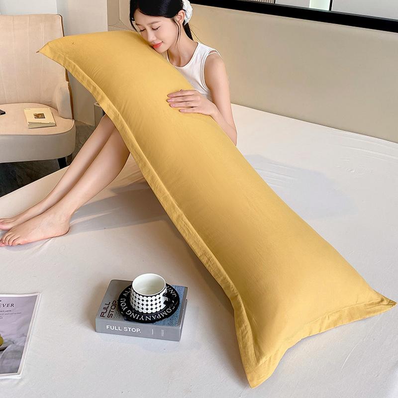 solid- washed double long pillowcases, couple pillowcases 48*100cm, 120cm, 150cm, 180cm (without core)
