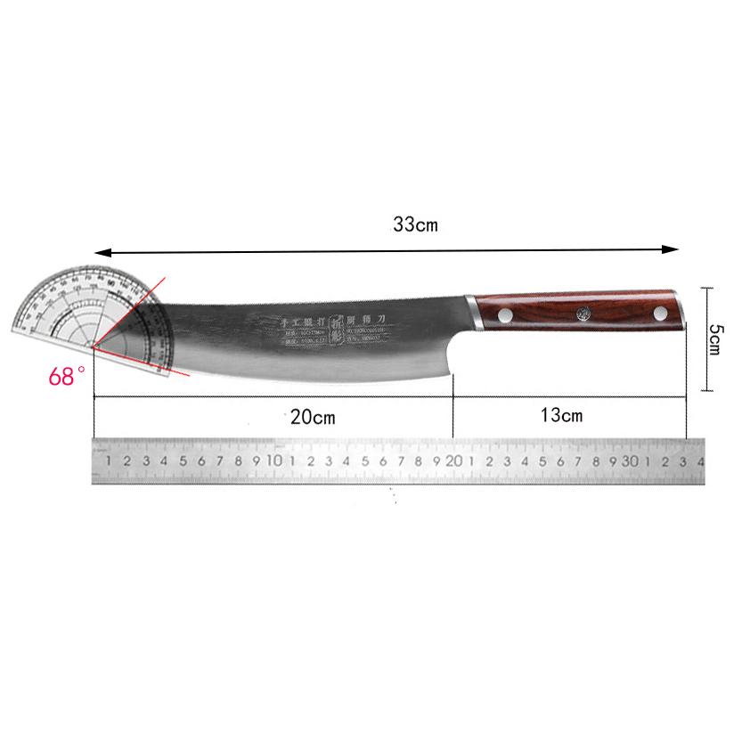 8 Inch Kiritsuke Knife Chef Cleaver Meat Slicing Vegetables Professional Kitchen Knives Wood Handle Handmade Forged Messer
