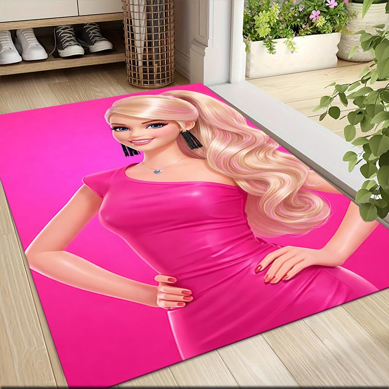 Розовый ковер-дорожка Barbie Fashion Мягкий Моющийся Противоскользящий Домашний Коврик для Гостиной Дивана Персонализированный Рождественский Ковер