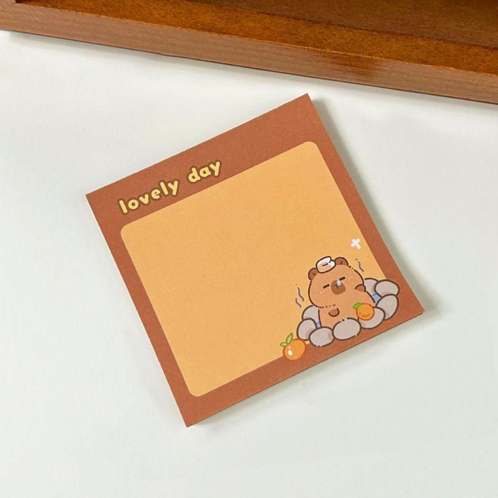 50 листов Креативный блокнот для заметок с капибарой Каваий Мультяшные заметки для сообщений N-раз Липкие заметки Студент