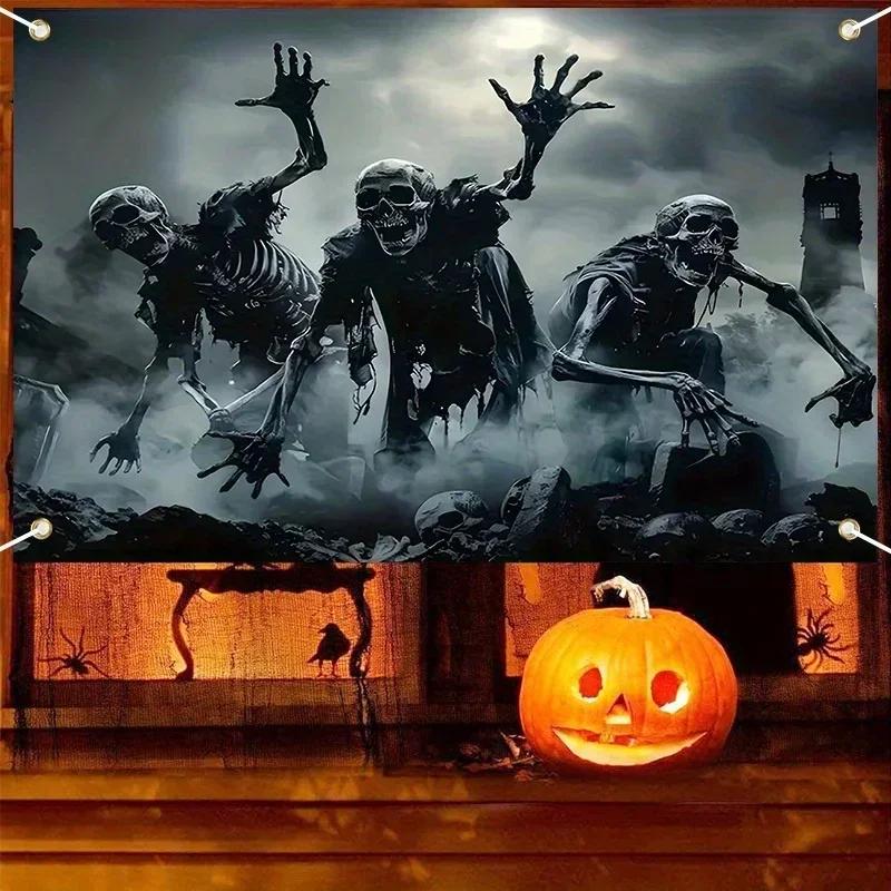 2D banner, 1 piece, Halloween party banner, multi-sized polyester materialzyc