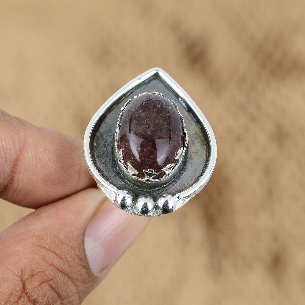 Mothers Day Sale Sunstone Stone 925 Sterling Silver Promise Wife Ring Jewelry