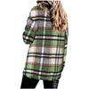 Женские клетчатые рубашки с начесом, фланелевая куртка с длинными рукавами и лацканами на пуговицах и карманами, фланелевая куртка, пальто