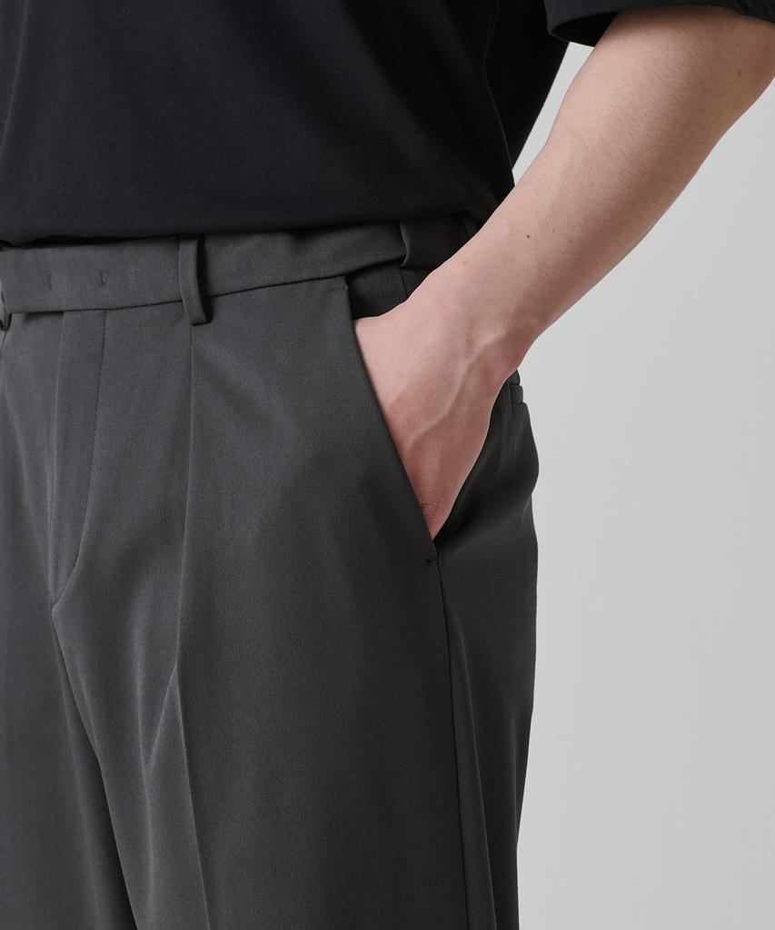 MUSINSA STANDARD Reverse One-Pleat Wide Hidden Banding Slacks [Gunmetal]