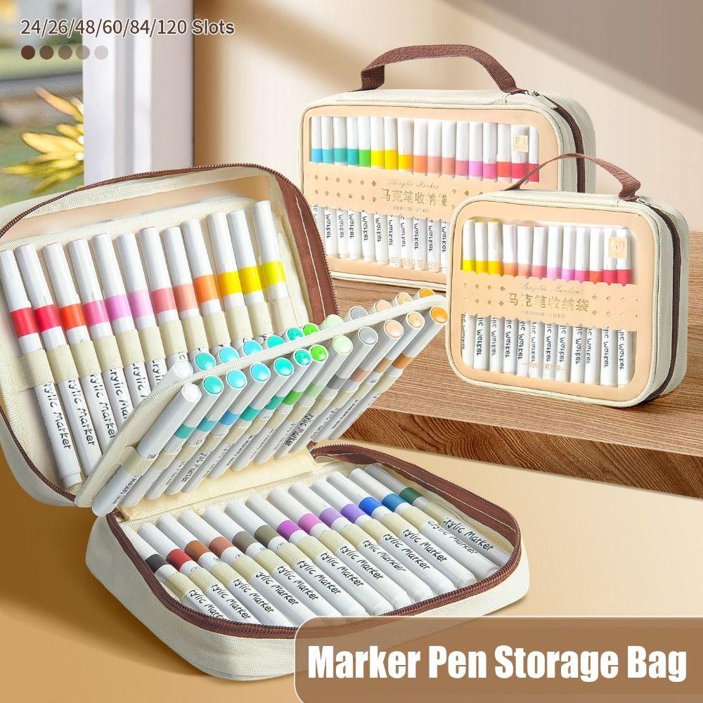 Zipper Closure Marker Pen Storage Bag Watercolor Pen Storage Bag  Art Supplies Storage