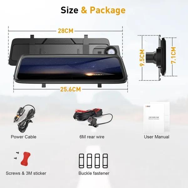 10-дюймовый IPS полный сенсорный экран 1080P видеорегистратор Автомобильный видеорегистратор камера заднего вида видеорегистратор G-сенсор парковочный монитор