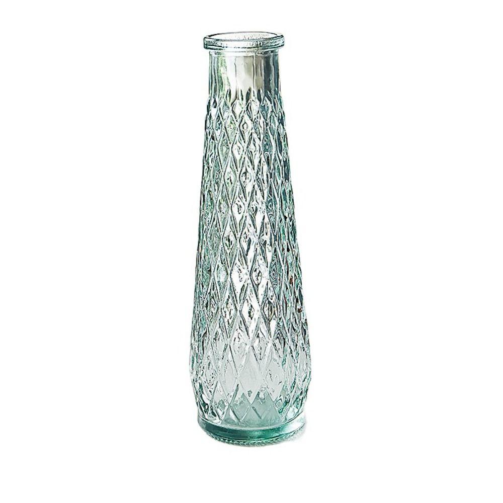 Стеклянная ваза для гидропоники с тиснением, мини-стеклянная ваза для цветочной композиции