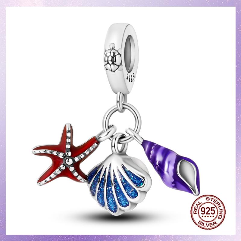 Фиолетовые Шармы Медный Fit Оригинальный Подвесной Браслет Бабочка Стекло Сердце Перо Клип Шарм Подвеска Светящаяся Бусина DIY Ювелирные Изделия