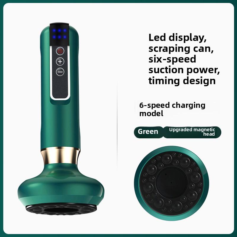 Перезаряжаемый электрический массажер Гуаша с подогревом и вакуумными банками из нержавеющей стали ABS 304