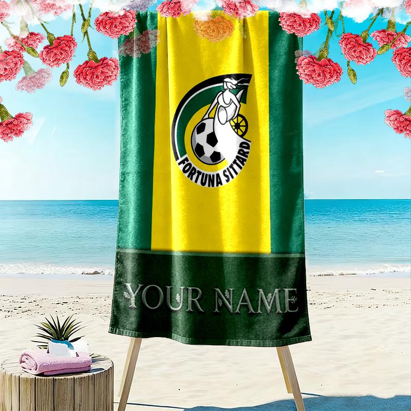 Name Custom Fortuna Sittard Print Beach Towel, Large Soft Quick Dry Towel for Beach Camping Swimming