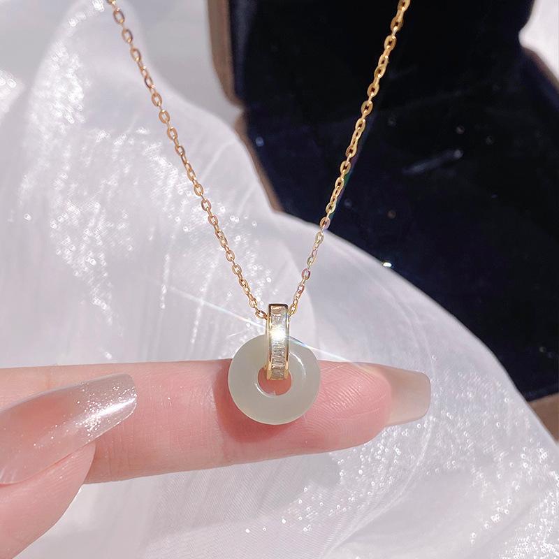 Новое китайское ожерелье с застежкой-замком из нефрита Хотан, женское ожерелье в национальном стиле для пожилых людей