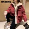 Winter Fashion Plus Cotton Padded Coat Thick Women's Plus Size Corduroy Padded Jacket Plush Thick Lamb Wool Warm  Cotton Clothes Parka Coat