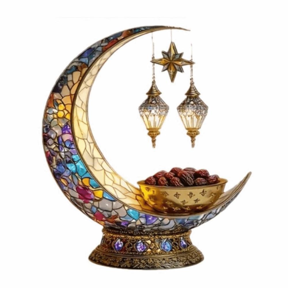Elegant Crescent Crescent Moon Lantern 2D Design Acrylic Moon Ornament for Muslim Islam