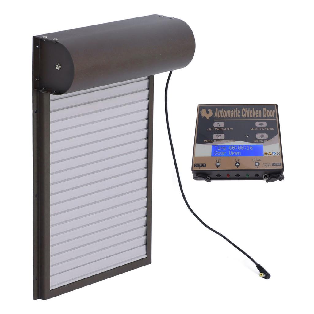 Автоматическая дверь курятника Программируемый алюминиевый открыватель двери курятника с таймером, датчиком света, пультом дистанционного управления, 3 режима