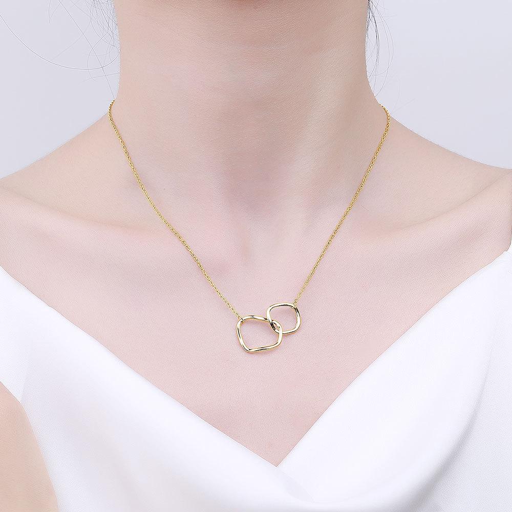 Xiaomi Silver Necklace For Women Circle Shape Gold Plated Trendy O Chain Chocker Chirstamas Gift Fine Jewlery