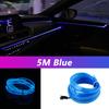 5M Car Interior Led Strip Light Neon EL Wiring Decorative Lamp For Auto DIY Flexible Ambient Light USB Party Atmosphere Diode