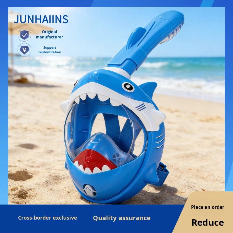Children's Diving Goggles Full Face Mask Professional Snorkeling Equipment HD Waterproof Anti-Fog Nose Protection Anti-Choking