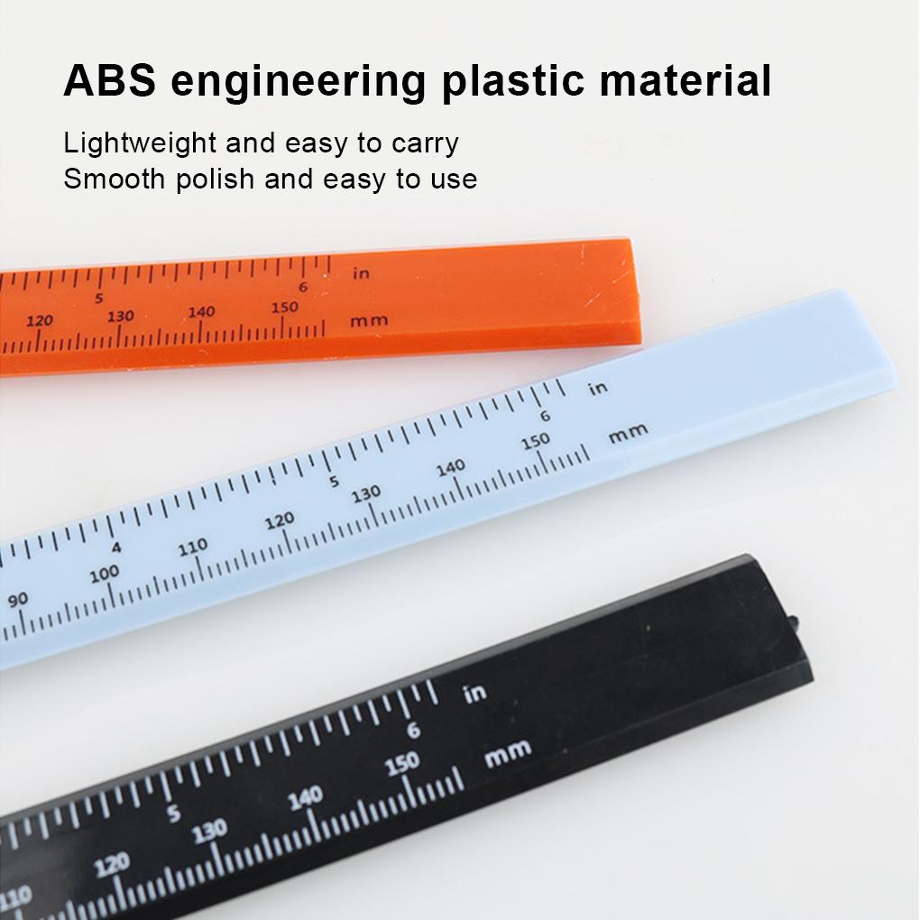 0-150MM Sliding Caliper Plastic Lightweight Smooth Plastic Square Ruler Easy to Measure Accurate Measuring Tool Line Saw