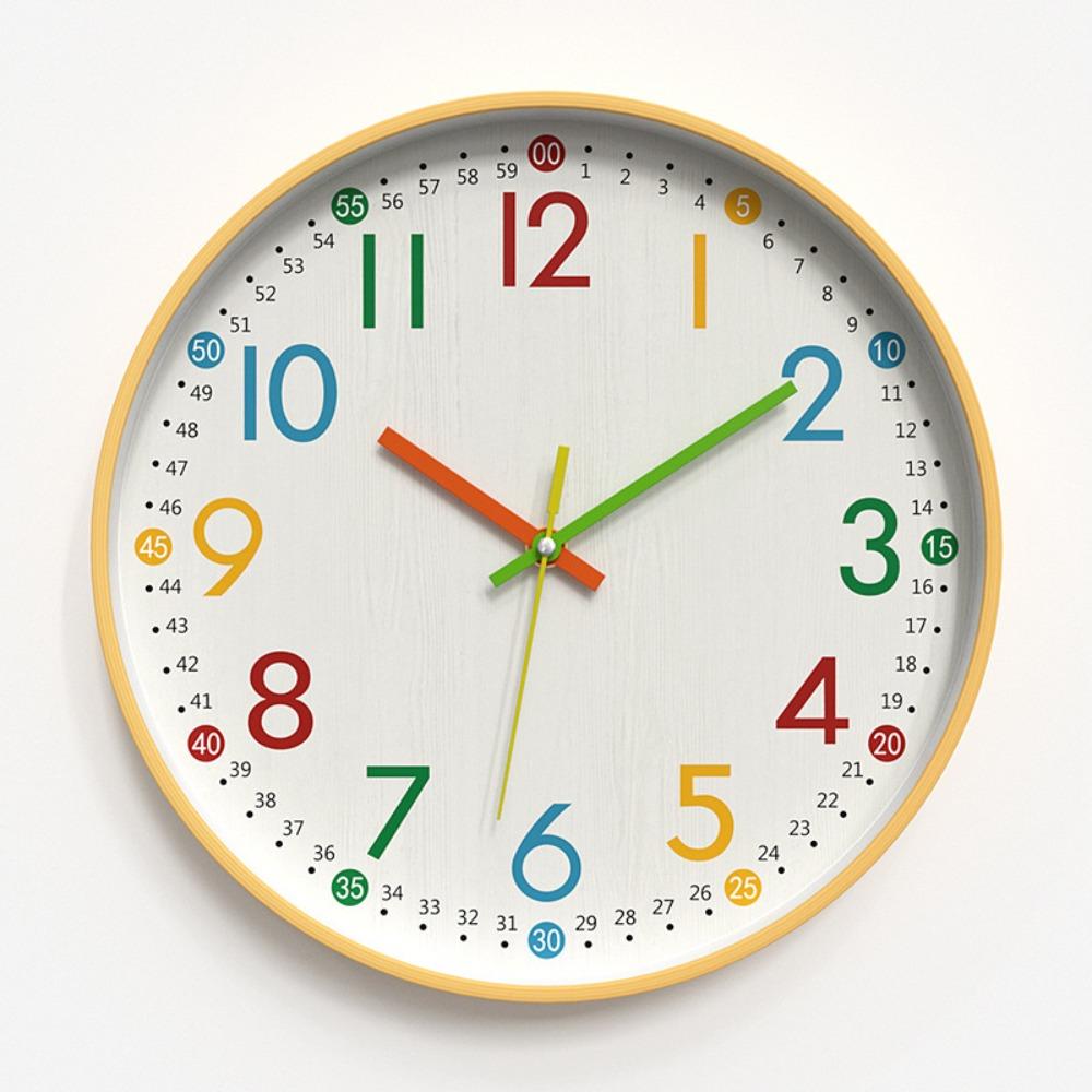 Colorful Numeral Wall Clock 12 Inch Quartz Clock Decorative Children Clock  Bedroom Decor