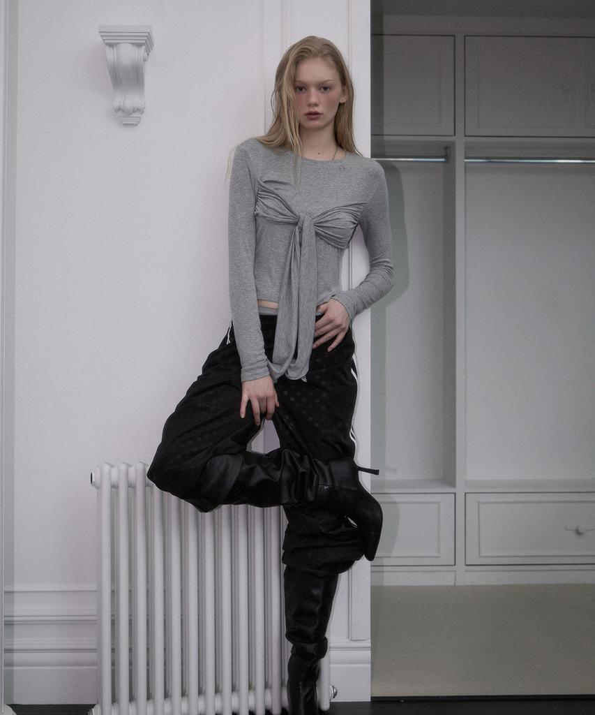 ROSEFRANTZ Tie Ribbon Long Sleeve [Gray]