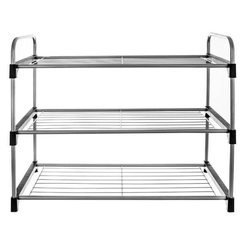 3-level metal shoe rack 65.5x30x54 cm