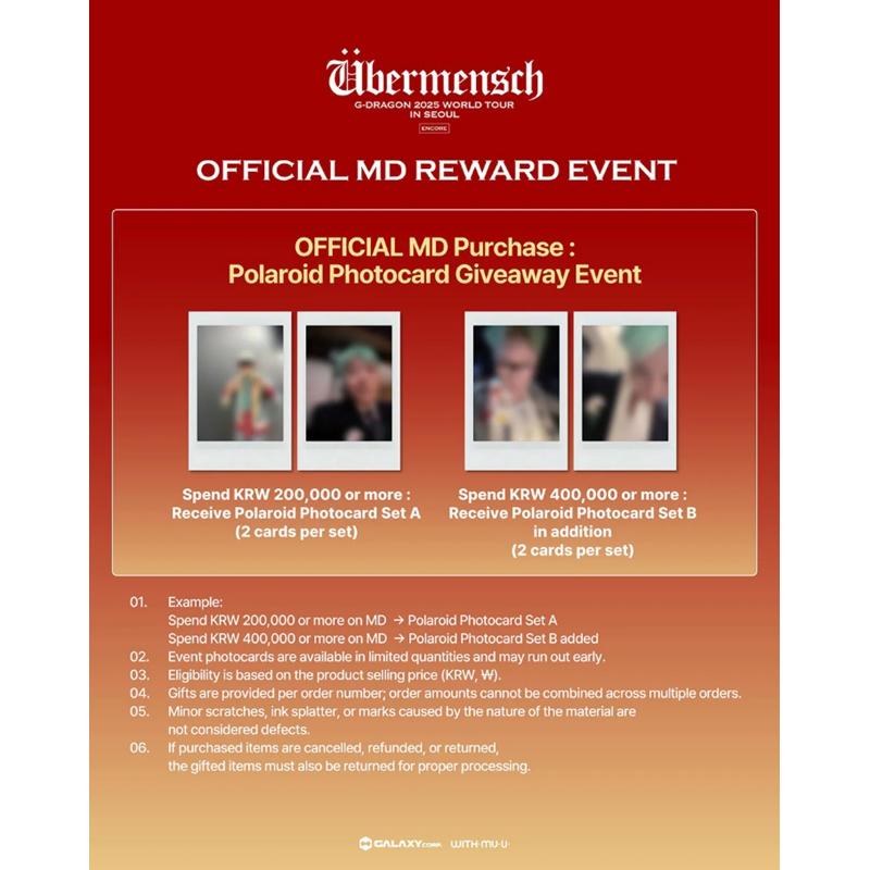 [Предзаказ] G-DRAGON 2025 МИРОВОЙ ТУР [Ubermensch] В СЕУЛЕ НА БИС