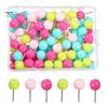 100Pcs Multi-Color Map Push Pins Round Head with Stainless Point Multi-Color Thumbnail Design Map Push Pins