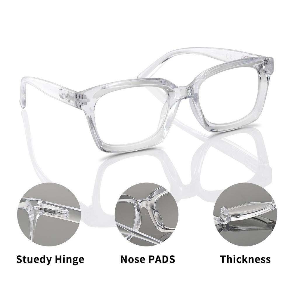 2pcs VOPHA Anti Blue Light Square Prescription Spectacles Women Men Spring Leg Farsightedness Glaasses +0.5 +1.0 To +3.0